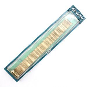 Vintage KREISLER WATCH BAND Gold Tone Steel 1960's MENS 18mm GOLD FILLED FLEX